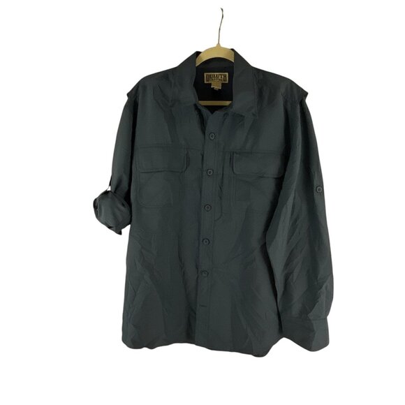 Duluth Trading Co. Mens Button-Up Long Sleeve Shirt Sz M Tactical Casual Oversiz - Picture 4 of 9